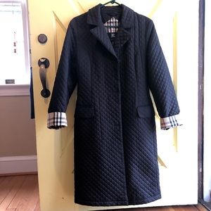 Burberry quilted knee length coat